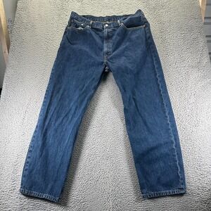 Levi's 550 Jeans Mens 42x32 Blue Cotton Denim Straight Leg Workwear Faded Travel